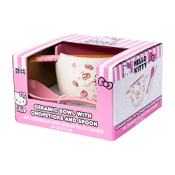 Set de tazón con palillos/cuchara de Hello Kitty