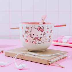 Set de tazón con palillos/cuchara de Hello Kitty