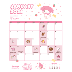 Planner Mensual 2026 Sanrio